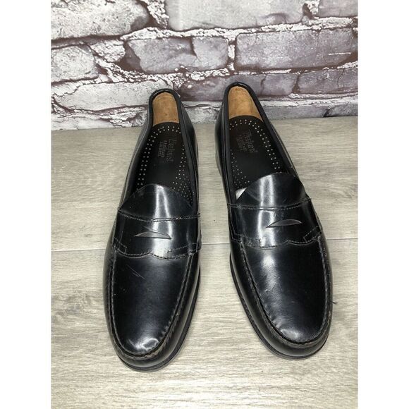 G.H Bass Weejuns Black Leather Handsewn Penny Dress Loafer Shoes Men 12D US/45EU - Picture 10 of 16